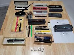 Vintage Fountain Pen Lot Of 26 Pilot, Kaco, Pierre Cardin, Parker, Jinhao, Wilwr