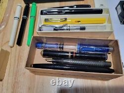 Vintage Fountain Pen Lot Of 26 Pilot, Kaco, Pierre Cardin, Parker, Jinhao, Wilwr