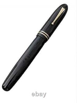 Vintage Gamma Jumbo Commander Glossy Black Fountain Pen with Golden trims