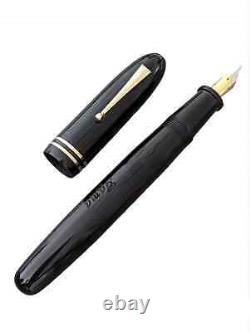 Vintage Gamma Jumbo Commander Glossy Black Fountain Pen with Golden trims