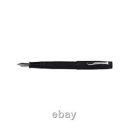 Vintage Gamma Kuyil Medium Commander Matt Black Fountain Pen with Silver trims