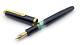 Vintage German Piston Filler Fountain Pen In Black 14k Oblique Broad Nib Germany