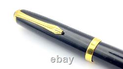 Vintage German Piston Filler Fountain Pen In Black 14k Oblique Broad Nib Germany