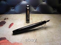 Vintage Jet Black Kaweco Kadett 475A Fountain Pen-Steel OM Nib-Germany 1950s