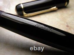 Vintage Jet Black Kaweco Kadett 475A Fountain Pen-Steel OM Nib-Germany 1950s