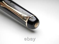 Vintage Jet Black Kaweco Kadett 475A Fountain Pen-Steel OM Nib-Germany 1950s