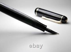 Vintage Jet Black Kaweco Kadett 475A Fountain Pen-Steel OM Nib-Germany 1950s