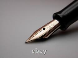 Vintage Jet Black Pelikan 100 Fountain Pen in Box-14K Gold Nib-Germany 1930s