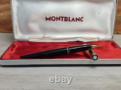 Vintage MONTBLANC Classic Black & Gold Fountain Pen, Extra Fine 750 18K Gold Nib