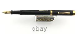 Vintage MOORE L-94 Fountain Pen BLACK CELLULOID 14K Med nib Restored