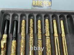Vintage Mabie Todd SWAN OVERLAY Fountain Pen Collection of 8 GOOD AND RESTORED
