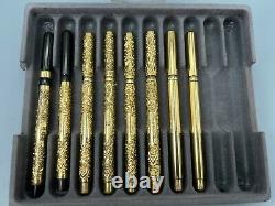 Vintage Mabie Todd SWAN OVERLAY Fountain Pen Collection of 8 GOOD AND RESTORED