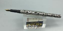 Vintage Mabie Todd Sterling Silver Filigree Overlay Fountain Pen 14K nib