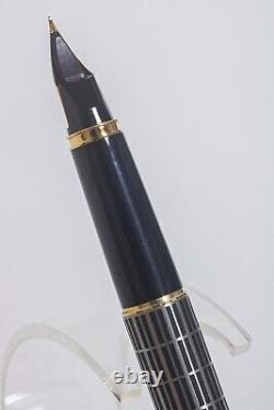Vintage Mint PILOT Fountain Pen Black Grid F H877 18K-750 From JAPAN