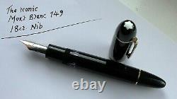 Vintage Mont Blanc 149 meisterstuck fountain pen Mint 18k Nib