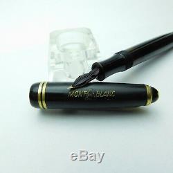 Vintage Montblanc 242G Black Resin Gold Nib Fountain Pen in leather case Germany