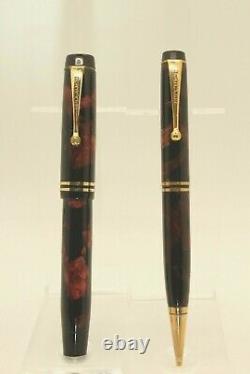 Vintage PARKER DUOFOLD Celluloid Fountain Pen&Pencil- Nib FLEX M to BB -RESTORED