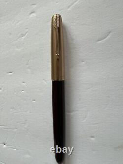 Vintage Parker 51 Black Fountain Pen USA 1/10 12k Gold Filled Cap