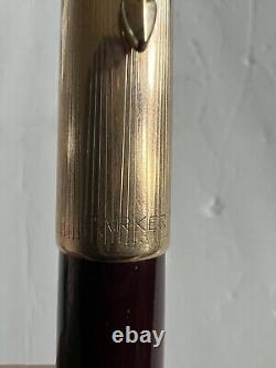 Vintage Parker 51 Black Fountain Pen USA 1/10 12k Gold Filled Cap