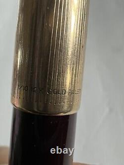 Vintage Parker 51 Black Fountain Pen USA 1/10 12k Gold Filled Cap