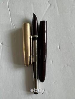 Vintage Parker 51 Black Fountain Pen USA 1/10 12k Gold Filled Cap