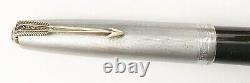 Vintage Parker 51 Black Fountain Pen with Sterling Silver Cap