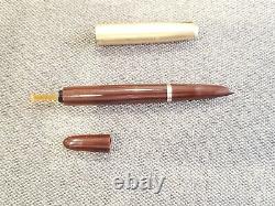 Vintage Parker 51 Brown Fountain Pen (14kt) & Pencil Set (16kt) Gold Caps