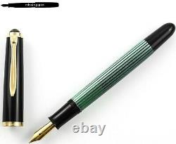 Vintage Pelikan 400NN Piston Fountain Pen in Green Black with goldplated PF-nib