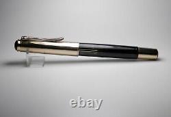 Vintage Pelikan 500 Fountain Pen-Black Striated & Rolled Gold-14K-Germany 50s