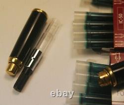Vintage Pilot Namiki Capless Black / Gold Fountain Pen 18K F Nib