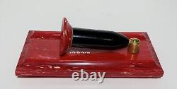 Vintage RED & BLACK PLASTIC BAKELITE REDIPOINT FOUNTAIN PEN HOLDER ORIGINAL BOX