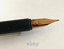 Vintage Rare Dunhill Brushed Finish Sterling Silver 14k 585 Nib Fountain Pen