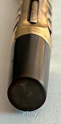 Vintage Salz Bros. Gold Filigree Overlay Black Rubber Fountain Pen