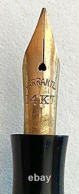 Vintage Salz Bros. Gold Filigree Overlay Black Rubber Fountain Pen