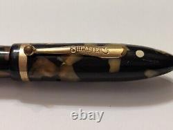 Vintage Sheaffer's Oversized Balance White Dot Fountain Pen in Black & Pearl