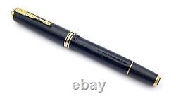 Vintage Stephens No 21 Fountain Pen In Black Chased 14k Oblique Medium Nib