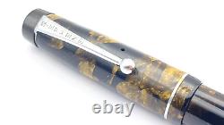 Vintage Stephens No 76 Fountain Pen In Black And Bronze Flexible 14k Medium Nib