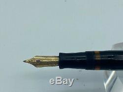 Vintage WAHL DORIC Fountain Pen + Pencil Gold Seal BLACK GT 14k NIB Restored