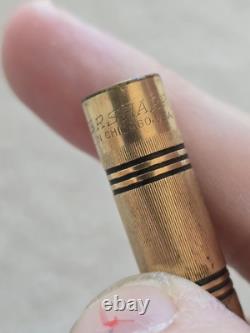 Vintage Wahl Eversharp Gold Chased Black Rings Fountain Pen, Unrestored, 14k Nib