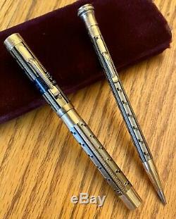 Vintage Wahl Eversharp Lakeside Fountain Pen Pencil Set Gold Filled Black Enamel