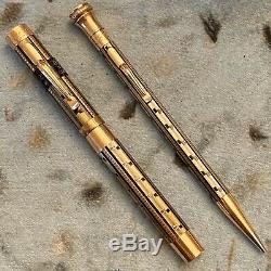 Vintage Wahl Eversharp Lakeside Fountain Pen Pencil Set Gold Filled Black Enamel