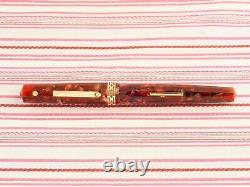 Vintage Wahl Eversharp Senior Doric Red Shell Facet Emblem Fountain Pen 5-3/4