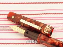 Vintage Wahl Eversharp Senior Doric Red Shell Facet Emblem Fountain Pen 5-3/4