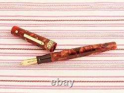 Vintage Wahl Eversharp Senior Doric Red Shell Facet Emblem Fountain Pen 5-3/4