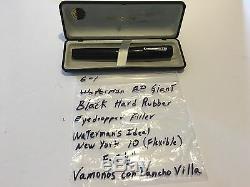 Vintage Waterman # 20 Giant Black Hard Rubber Ny 10 (flexible Nib) Fountain Pen