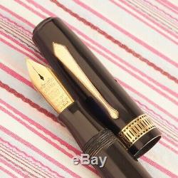 Vintage Waterman Ideal Patrician Senior Gold Emblem Black Art-deco Fountain Pen