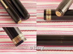 Vintage Waterman Ideal Patrician Senior Gold Emblem Black Art-deco Fountain Pen