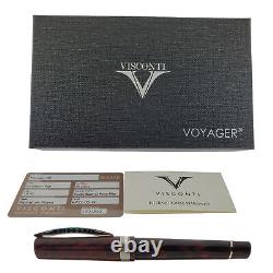 Visconti KP52-02-FPM Voyager Red Black Fountain Pen 14k Nib M