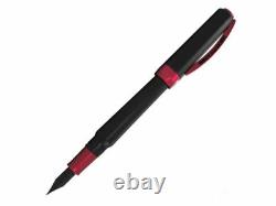 Visconti Opera Metal Monza Black/Red Medium Fountain Pen (#738ST01)