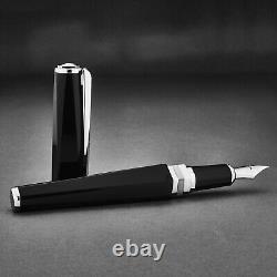 Visconti'Pentagon' Black Medium Nib Fountain Pen KP14-01-FPM